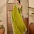 Women's green georgette bandhni saree with unstitched blouse piece
