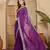 Women's purple georgette bandhni saree with unstitched blouse piece