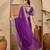 Women's purple georgette bandhni saree with unstitched blouse piece