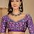 Women's purple georgette bandhni saree with unstitched blouse piece