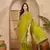 Women's green georgette bandhni saree with unstitched blouse piece