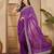 Women's purple georgette bandhni saree with unstitched blouse piece