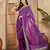 Women's purple georgette bandhni saree with unstitched blouse piece