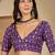 Women's purple georgette bandhni saree with unstitched blouse piece