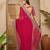 Women's rani georgette bandhni saree with unstitched blouse piece