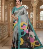 Multicolor premium printed saree with blouse