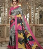 Multicolor premium printed saree with blouse