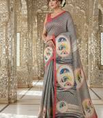 Multicolor premium printed saree with blouse