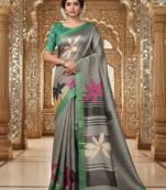 Multicolor premium printed saree with blouse