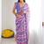 Lavender Georgette Printed Mirror Work Border Designer Saree