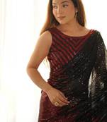 Black Bollywood Looks Georgette C Saree For Party Looks