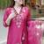 Rani Pink Chanderi Silk Heavy Thread Embroidery Work Kurta Pant Set