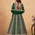 Green  embroidered sequence  faux georgette  anarkali suit