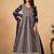 Navy blue embroidered faux georgette anarkali suit