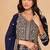 Navy blue embroidered faux georgette anarkali suit