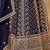 Navy blue embroidered faux georgette anarkali suit
