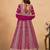 Rani pink embroidered faux georgette anarkali suit