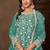 Sea green embroidered net sharara style