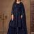 Navy blue embroidered sequence net sharara style