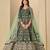 Green embroidered sequence velvet anarkali suit