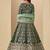 Green embroidered sequence velvet anarkali suit
