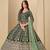 Green embroidered sequence velvet anarkali suit