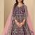 Purple embroidered sequence velvet anarkali suit