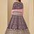 Purple embroidered sequence velvet anarkali suit