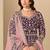 Purple embroidered sequence velvet anarkali suit