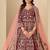 Maroon embroidered sequence velvet anarkali suit