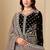 Black embroidered sequence velvet anarkali suit
