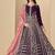 Purple embroidered sequence velvet anarkali suit