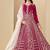 Pink embroidered sequence velvet anarkali suit
