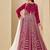 Pink embroidered sequence velvet anarkali suit