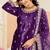 Purple embroidered sequence velvet dhoti style