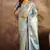 sky blue color soft banarasi tissue silk zari weaving & lace border saree
