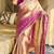 golden beige & wine color soft tissue silk zari weaving & lace border saree