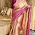 golden beige & wine color soft tissue silk zari weaving & lace border saree