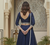 Navy Blue festive Lehenga choli with Sheer Dupatta