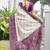 Purple banarasi silk saree in ajrakh and patola weaving with zari pallu