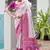 Magenta banarasi silk saree in ajrakh and patola weaving with zari pallu