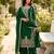 Green Color Pure Jimi SIlk Embroidery Work Wedding Wear Plazo Set