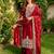 Red Color Pure Jimi SIlk Embroidery Work Wedding Wear Plazo Set