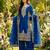 Royal Blue Color Pure Jimi SIlk Embroidery Work Wedding Wear Plazo Set
