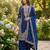 Royal Blue Color Pure Jimi SIlk Embroidery Work Wedding Wear Plazo Set