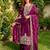 Wine Color Pure Jimi SIlk Embroidery Work Wedding Wear Plazo Set
