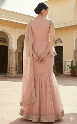 Blush Pink Peplum Lehenga Set 2