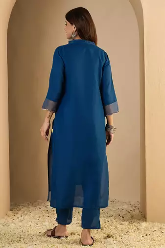 Navy-blue women kurta pant set