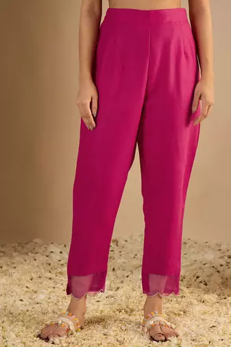 Rani-pink women kurta pant set