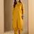 Mustard yellow women kurta pant set